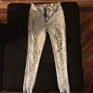 High-waisted, torn Fashion Nova jeans